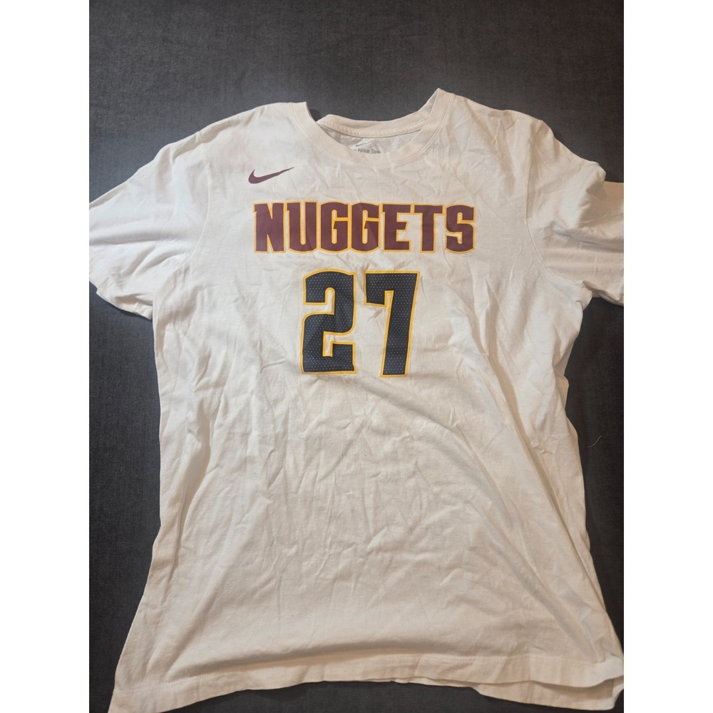 Nike Denver Nuggets Jamal Murray #27 T-Shirt Men's Large White NBA Basketball T